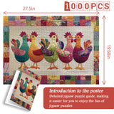 Patchwork Rooster Jigsaw Puzzle 1000 Pieces