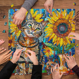 Sunflower Cat Jigsaw Puzzle 1000 Pieces