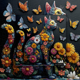Butterfly Floral Feline Jigsaw Puzzle 1000 Pieces