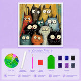Big-Eye Cats Diamond Painting Kit