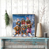 Cute Dog Skiing Group Jigsaw Puzzle 1000 Pieces