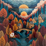Golden Sunset Village Jigsaw Puzzle 1000 Pieces