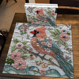 Floral Woven Cardinal Jigsaw Puzzle 1000 Pieces