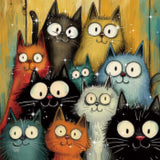 Big-Eye Cats Diamond Painting Kit