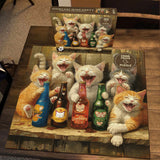 Happy Cat Wine Party Jigsaw Puzzle 1000 Pieces