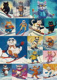 Ideabazar® Skiing Cat Jigsaw Puzzle 1000 Pieces