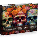 Ideabazar® Halloween Flower Skull Jigsaw Puzzle 1000 Pieces